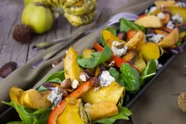 Receta de ensalada saludable con vegetales del otoño