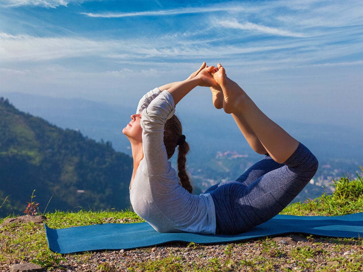Esterilla de yoga al aire libre.
