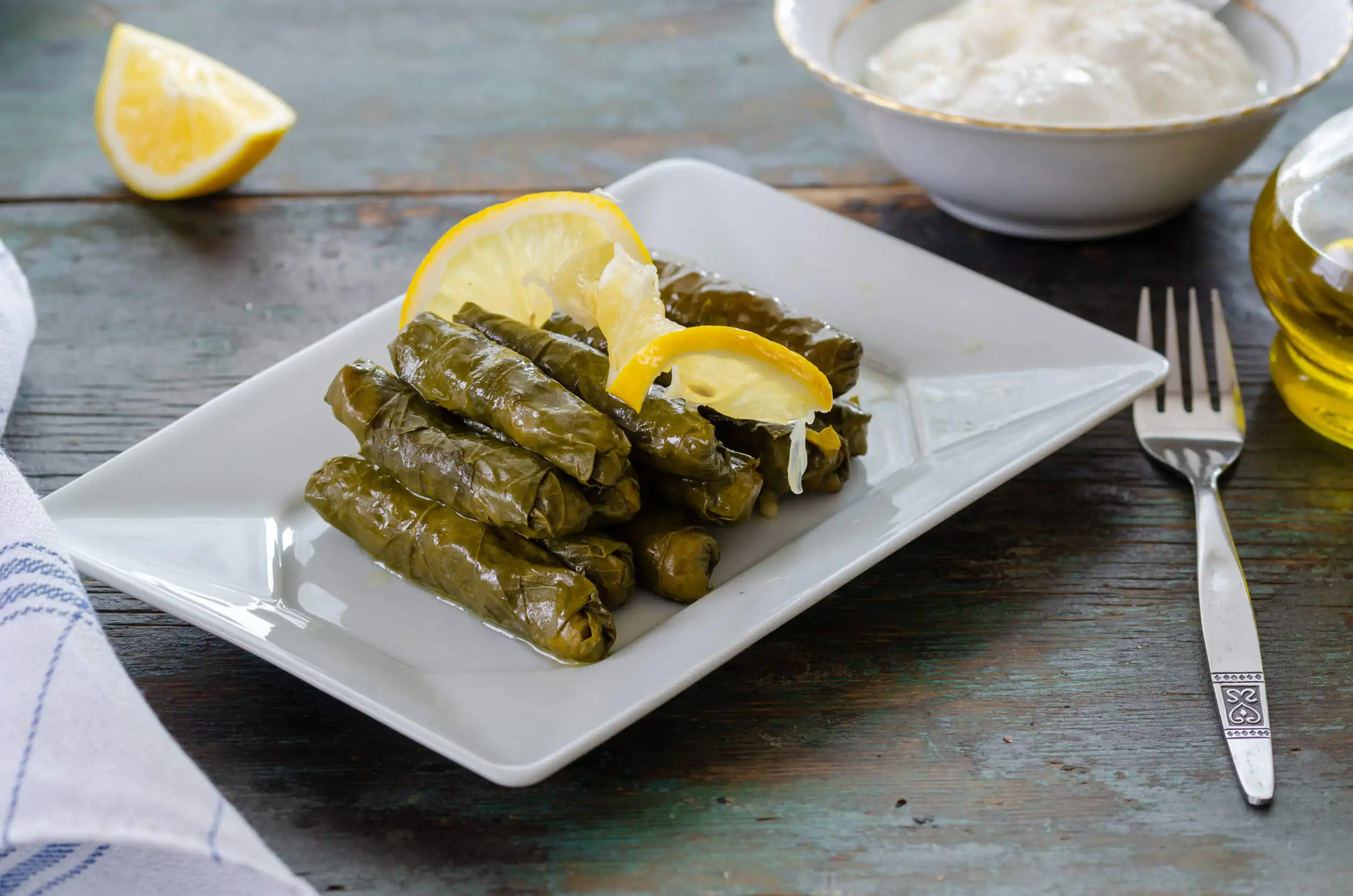 Dolmades de arroz.