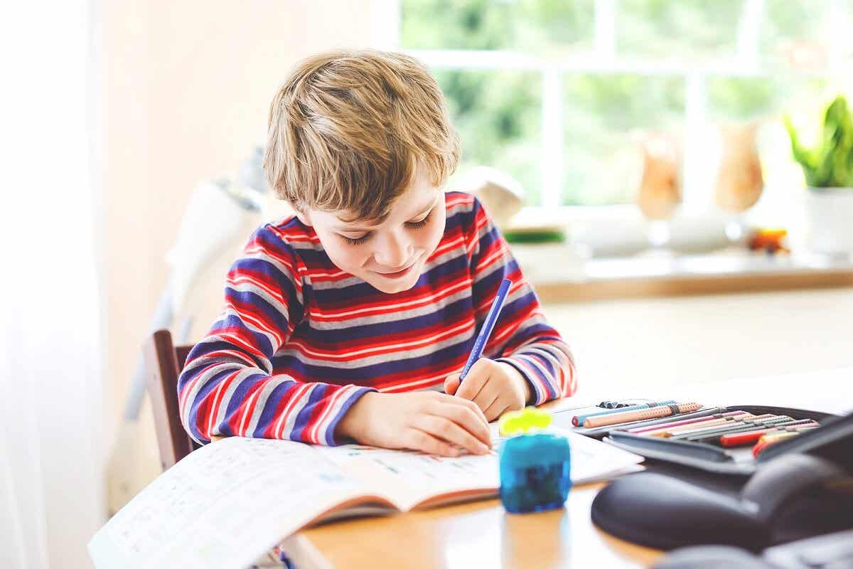 Hausunterricht oder Homeschooling - Kind lernt zu Hause