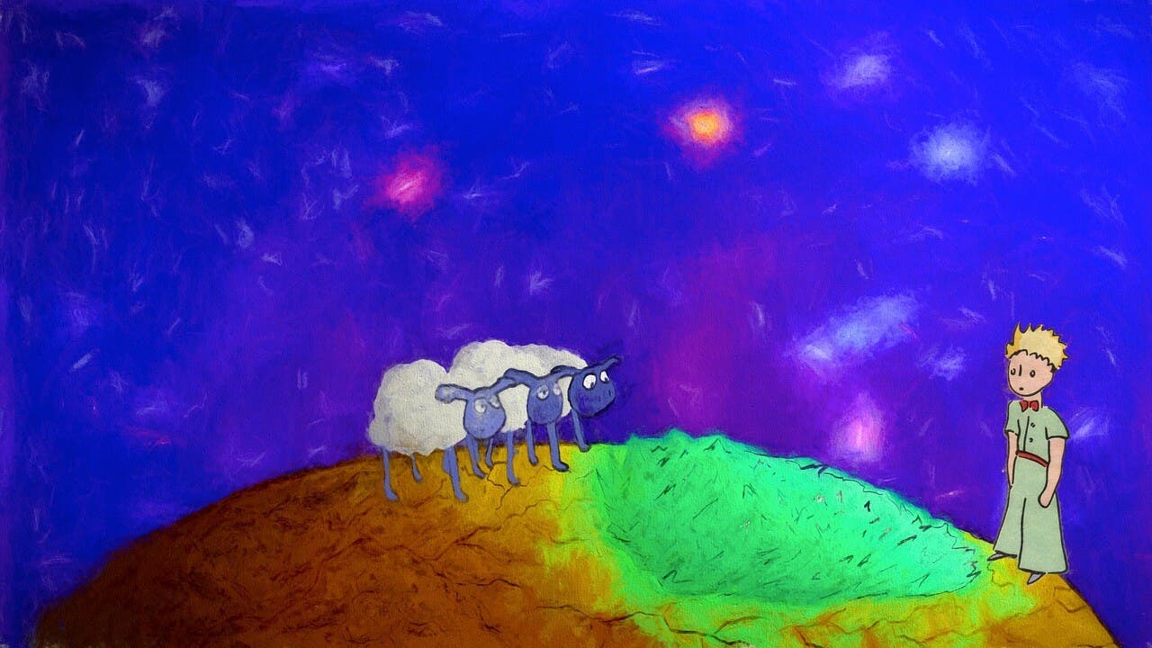 El Principito en su planeta.