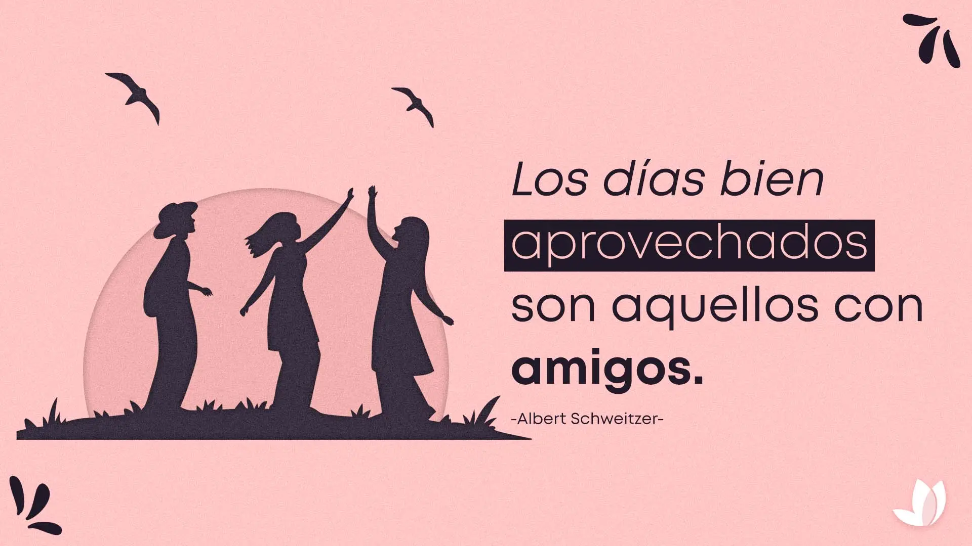 Frase de Albert Schweitzer sobre los amigos y el tiempo.