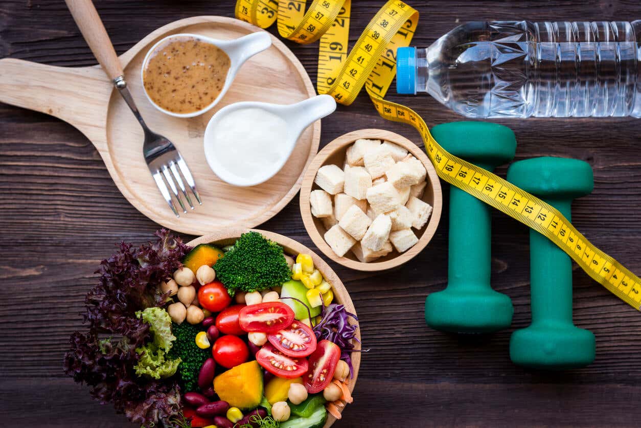 Alimentos y ejercicio para ganar masa muscular.