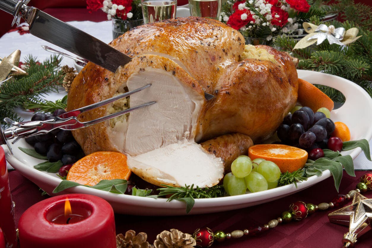 Pavo de Navidad relleno.
