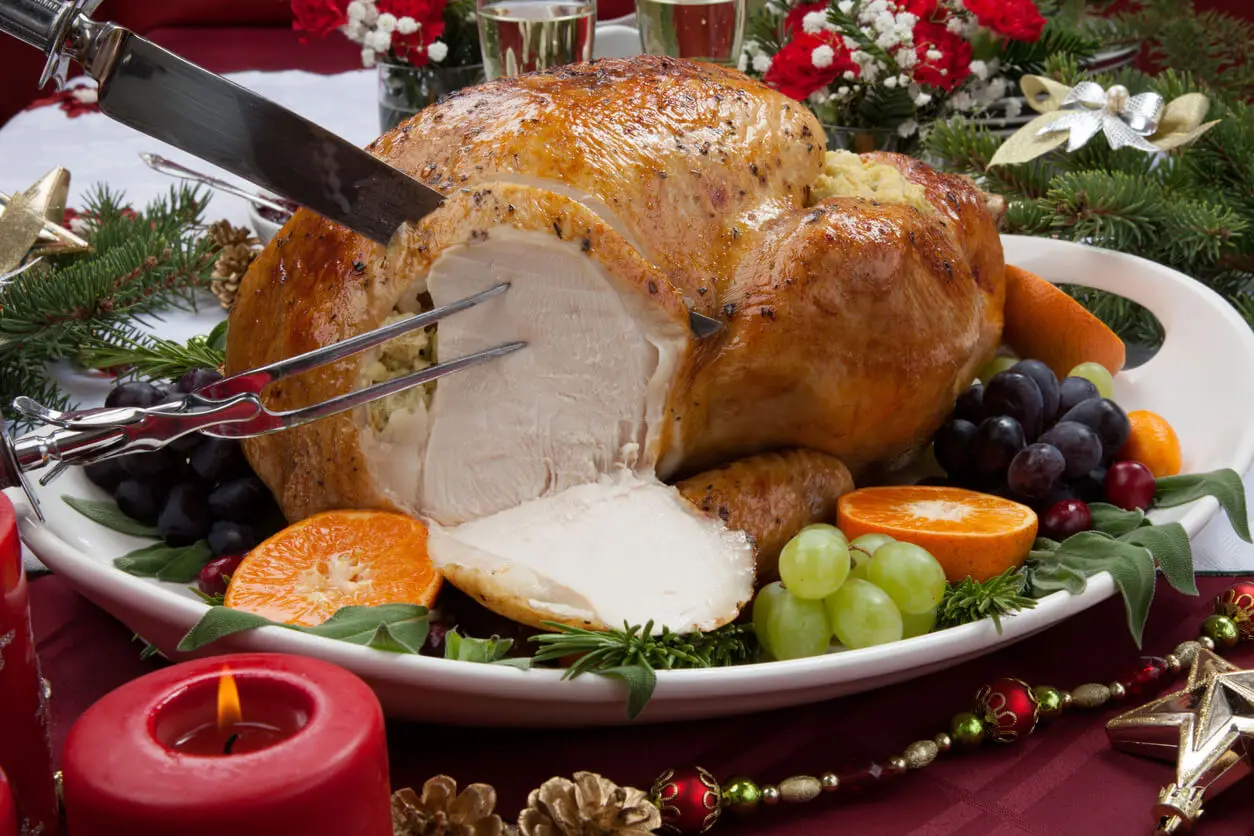 Pavo de Navidad relleno.