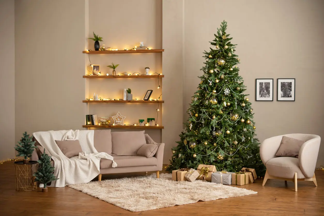 Decoración de Navidad con luces.