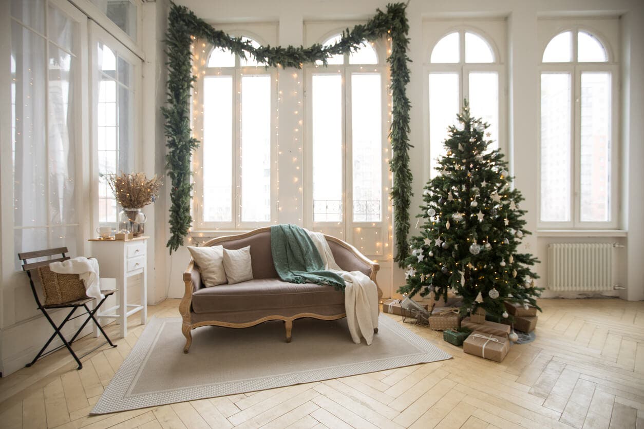 Decoración de las ventanas para Navidad.
