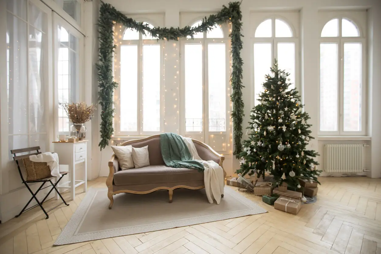 Decoración de las ventanas para Navidad.