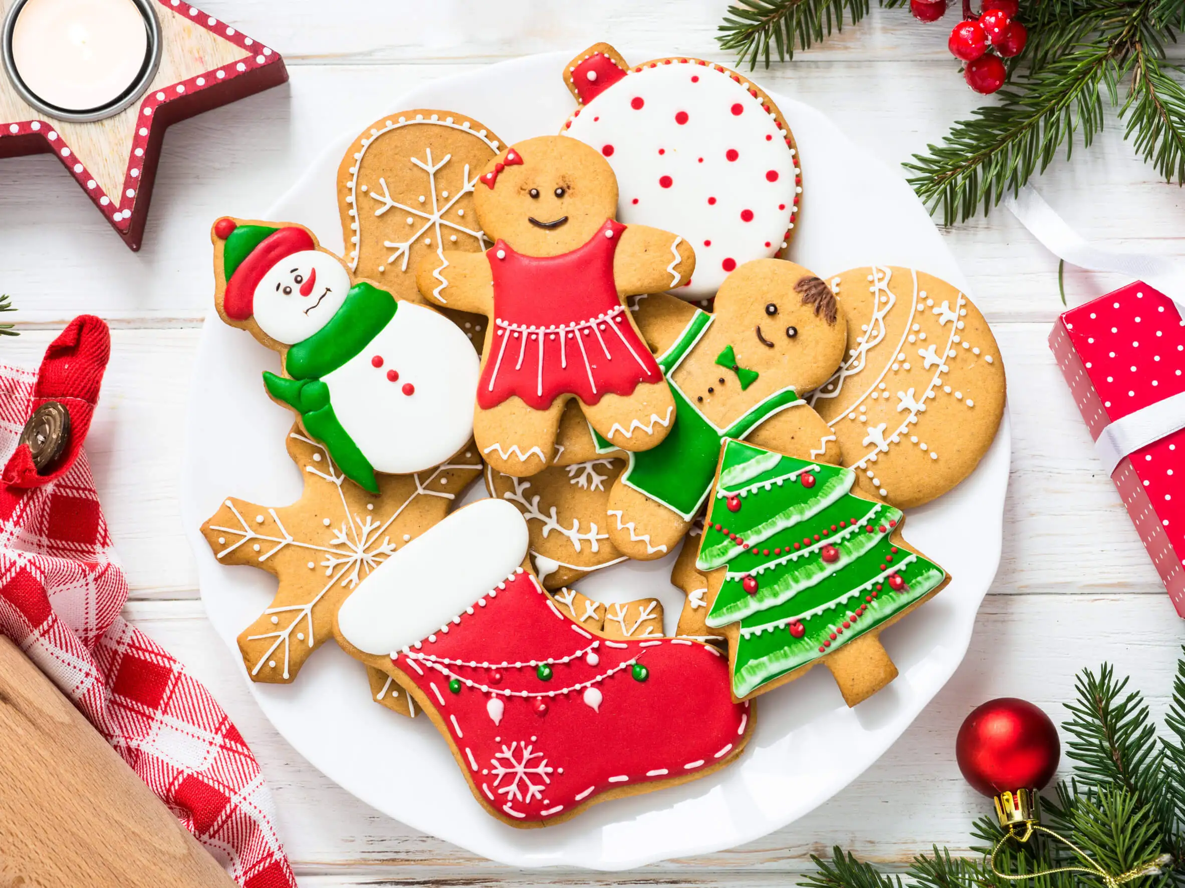 Galletas de Navidad sin gluten con cremas de colores