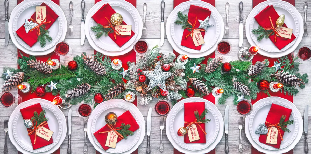 Decoración mesa de Navidad.