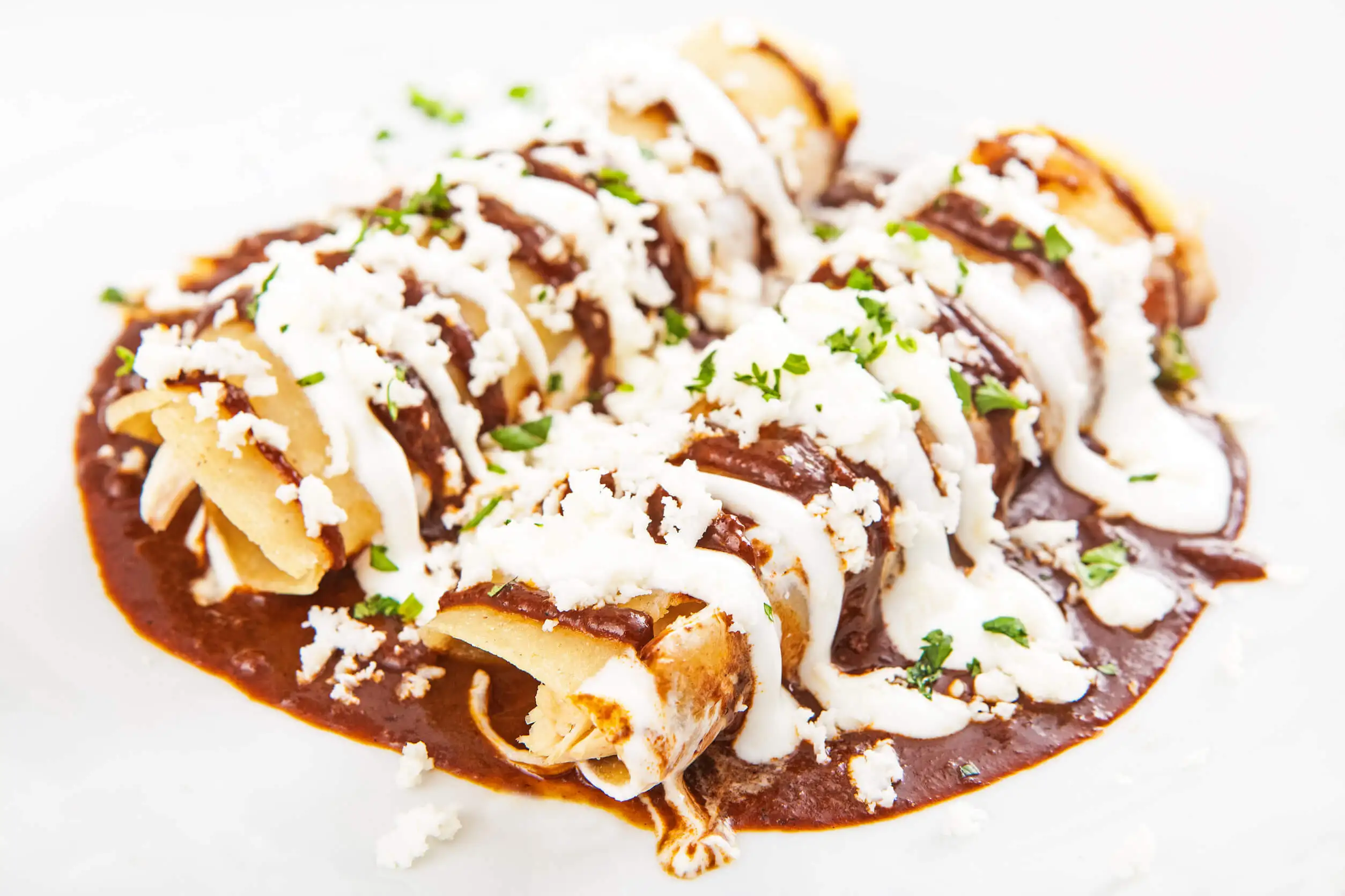 Délicieuse recette d'enfrijoladas au poulet.