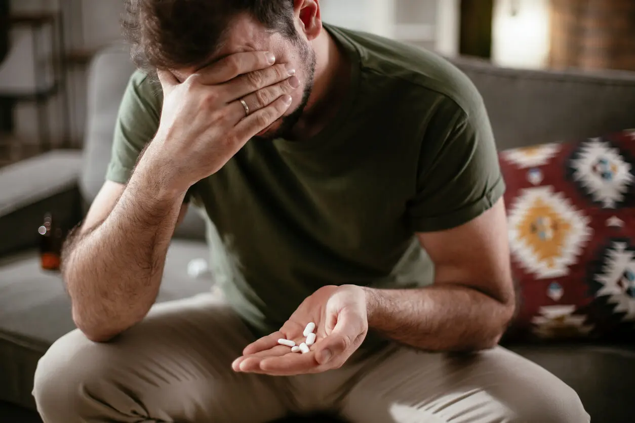 Homem com depressão.