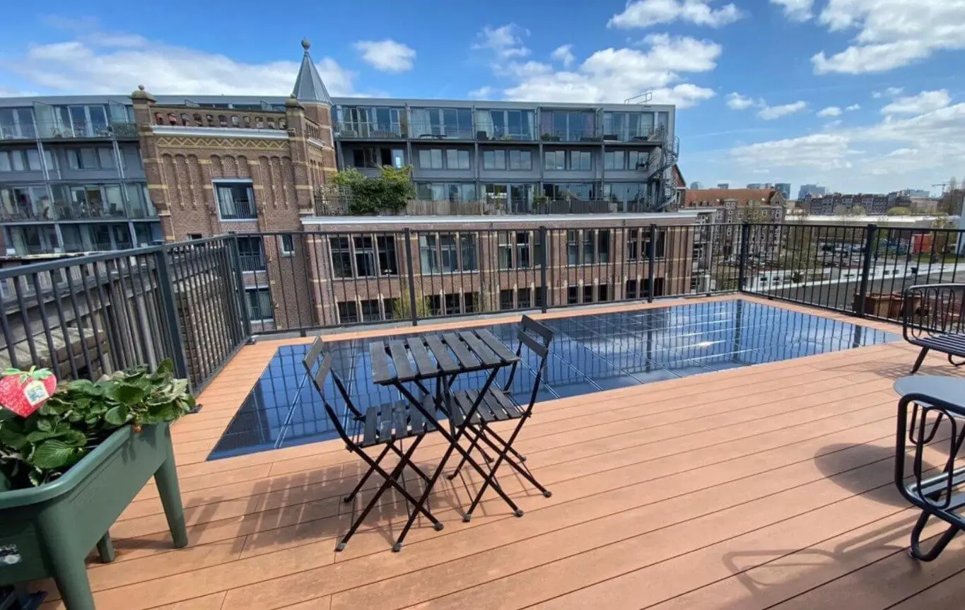 El piso solar en una vivienda