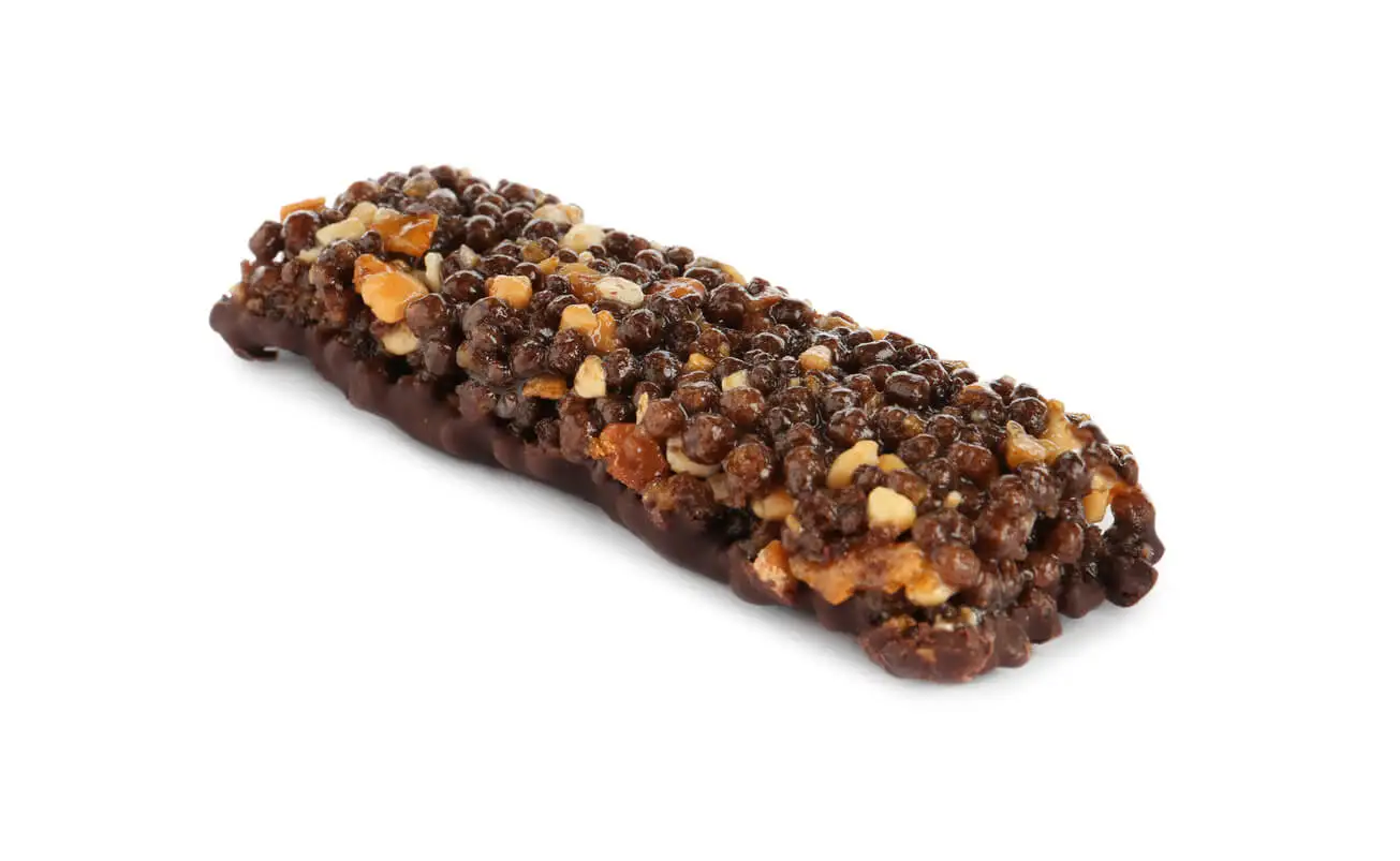 Barrita de arroz y chocolate.