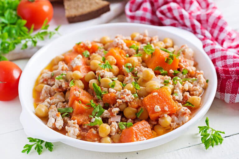 Receta de garbanzos con calabaza