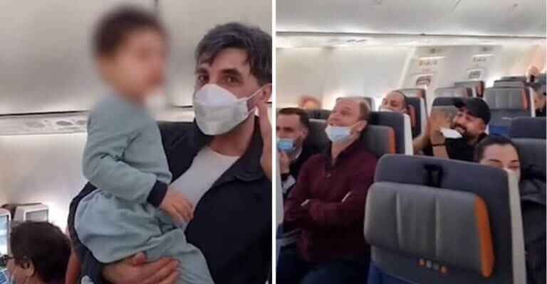 Pasajeros de un avión ayudan a calmar a un niño cantando "Baby Shark" y dejó de llorar