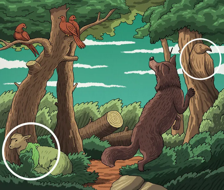 Respuesta de la ilustración a los animales.