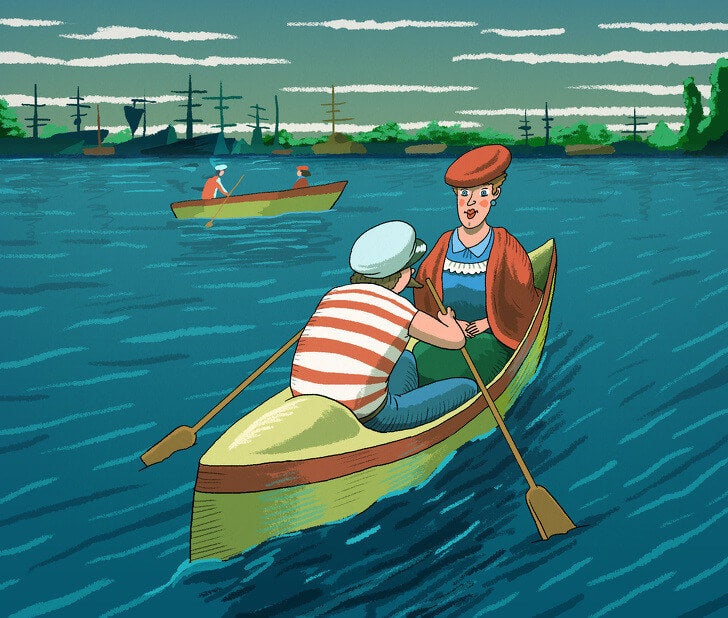 Ilustración de la canoa