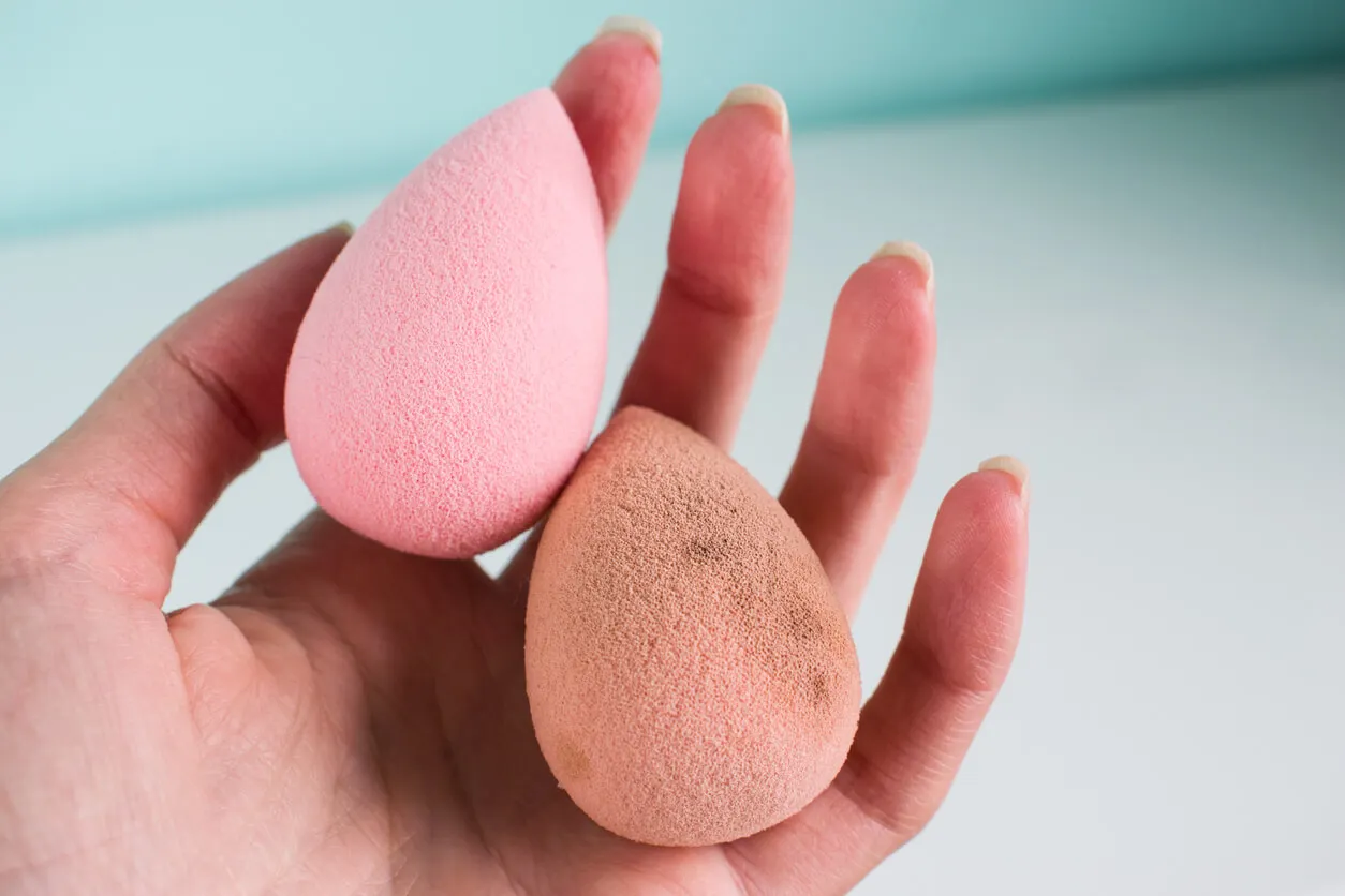 Beauty Blender - sauber und verschmutzt