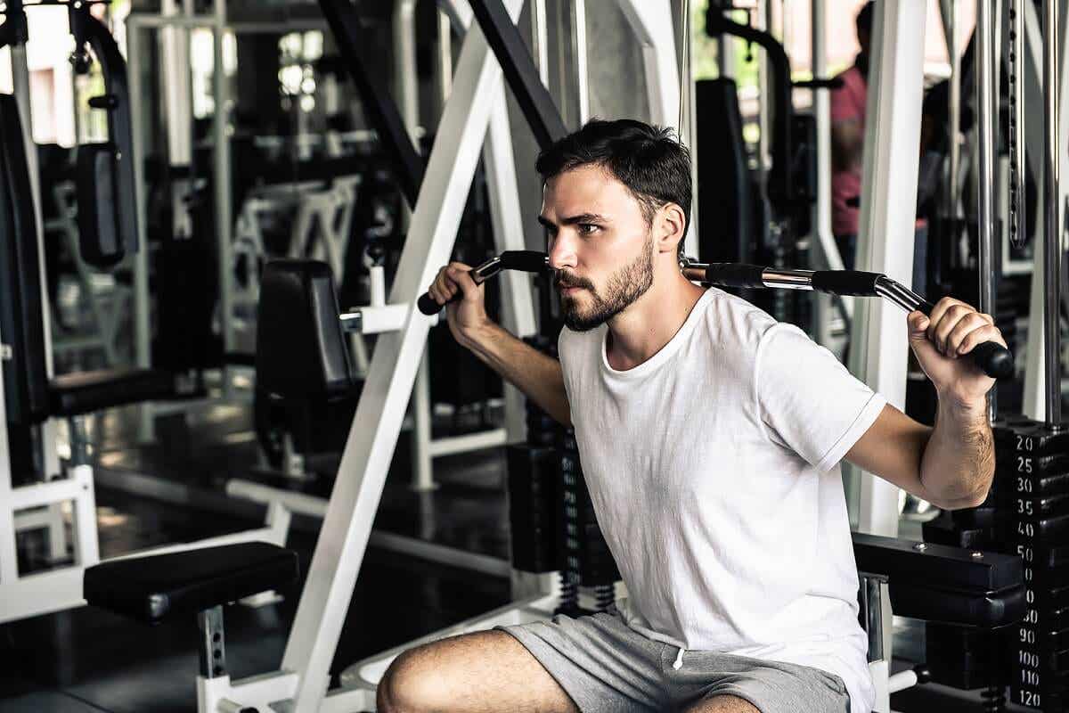 A man in a gym.