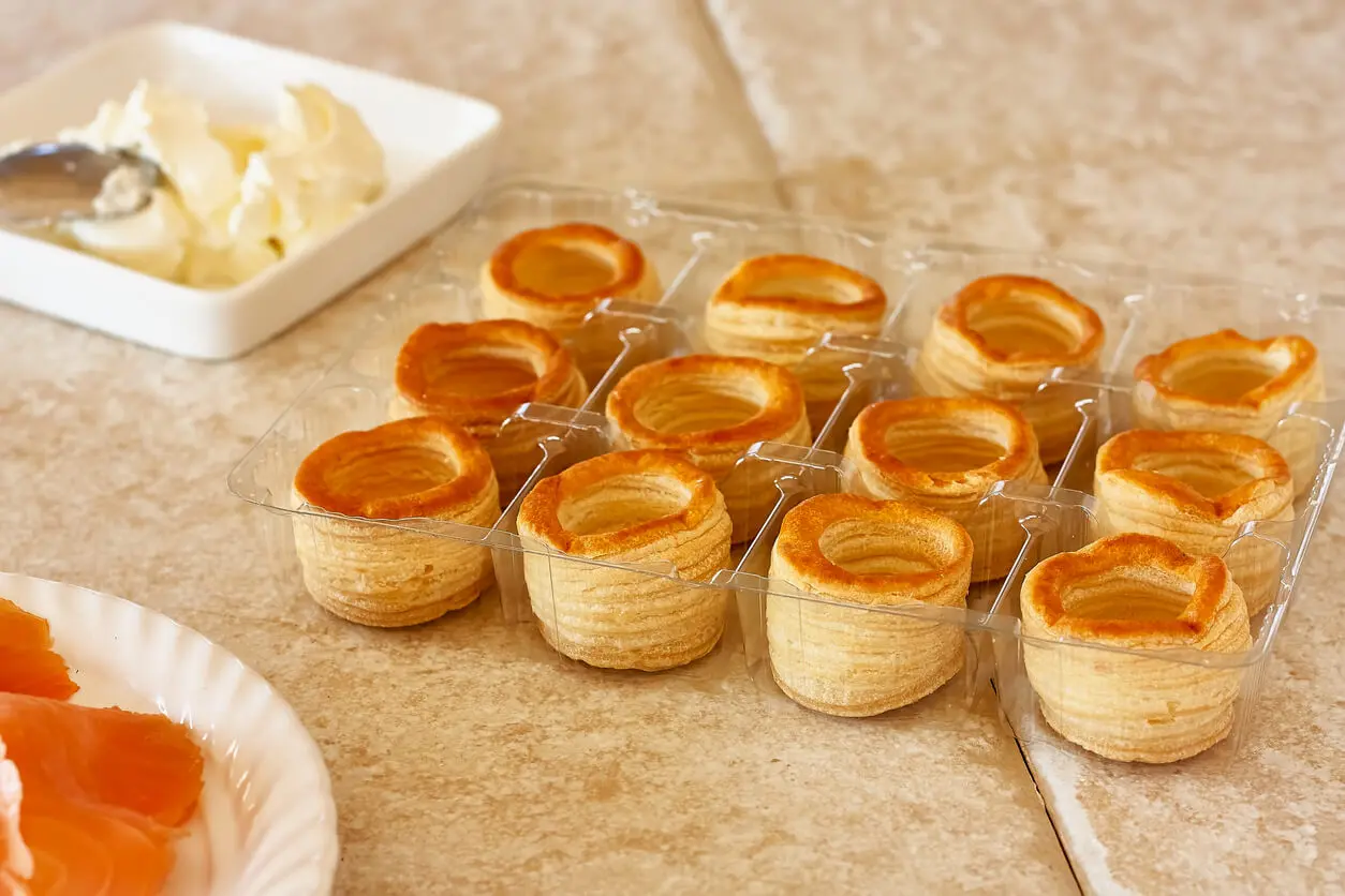 Tartaletas para hacer volovanes rellenos
