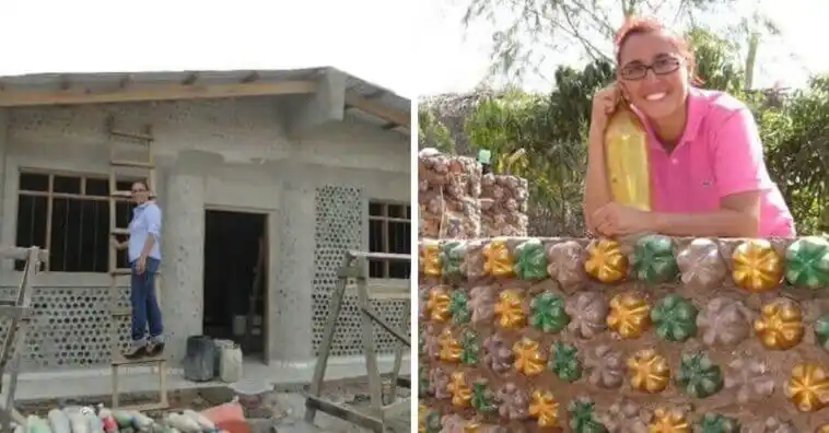 Abogada construye casas hechas con botellas de PET para personas necesitadas