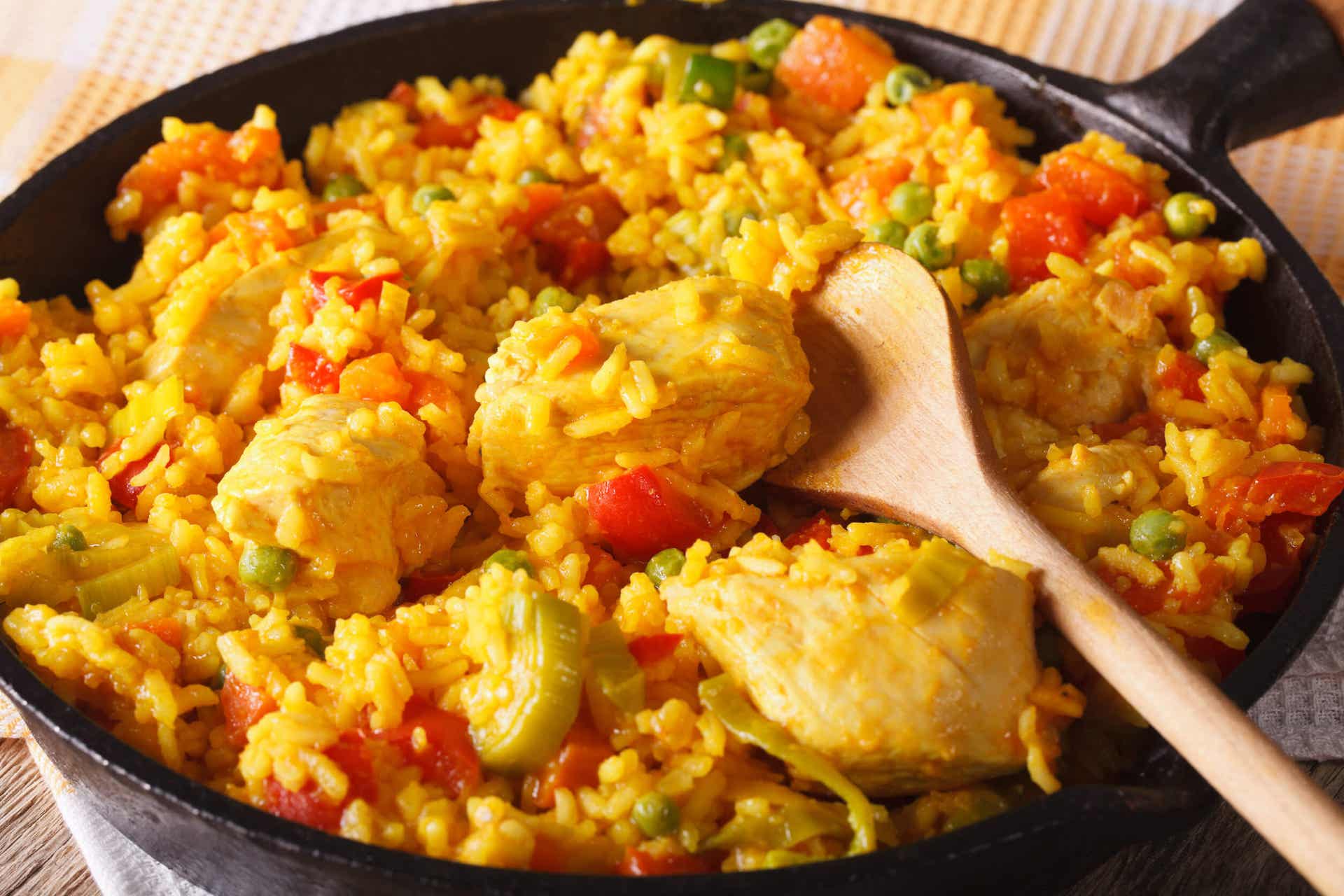 Colombian rice with chicken.