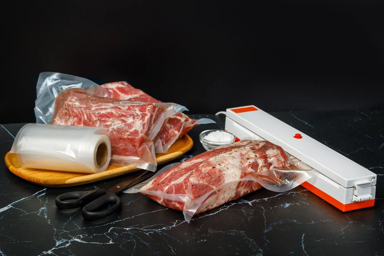 Carne envasada al vacío.