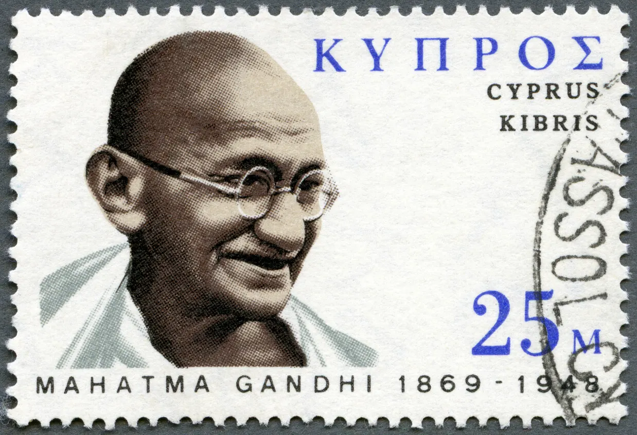 Estampilla de Mahatma Gandhi.