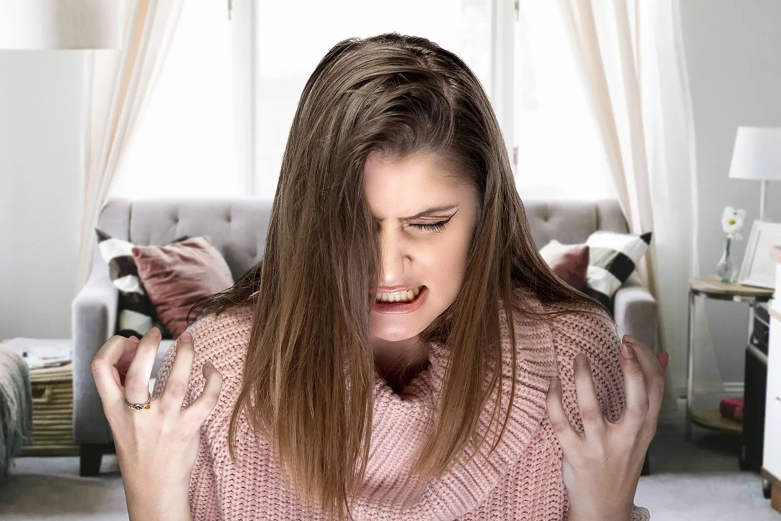 Femme anxieuse.