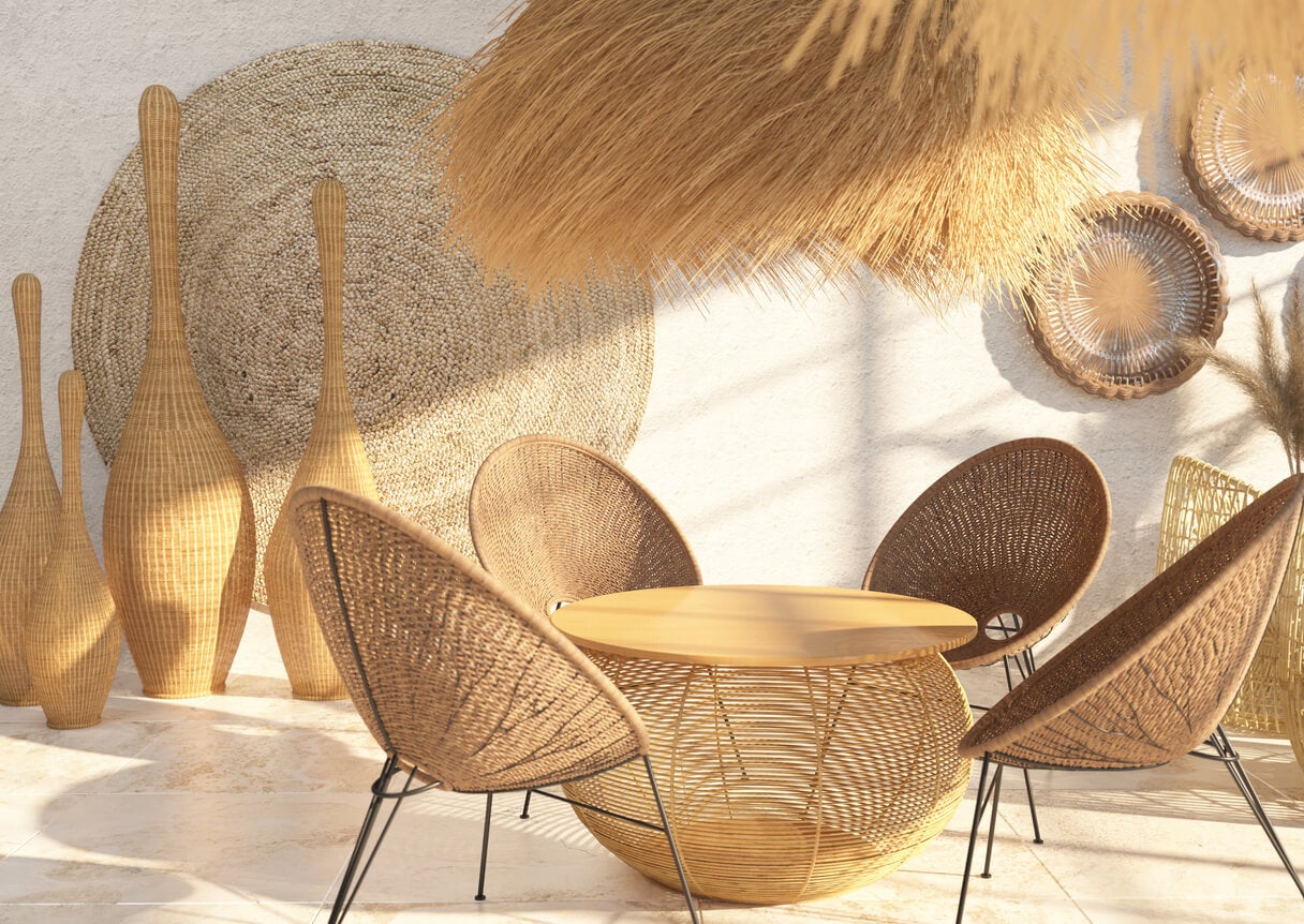 A wicker chair for decoration