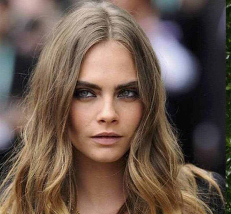 Découpes superposées sous le menton.