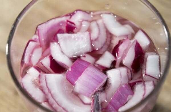 Onion in water.