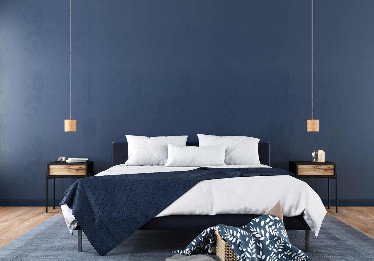 Colore blu per camera da letto.