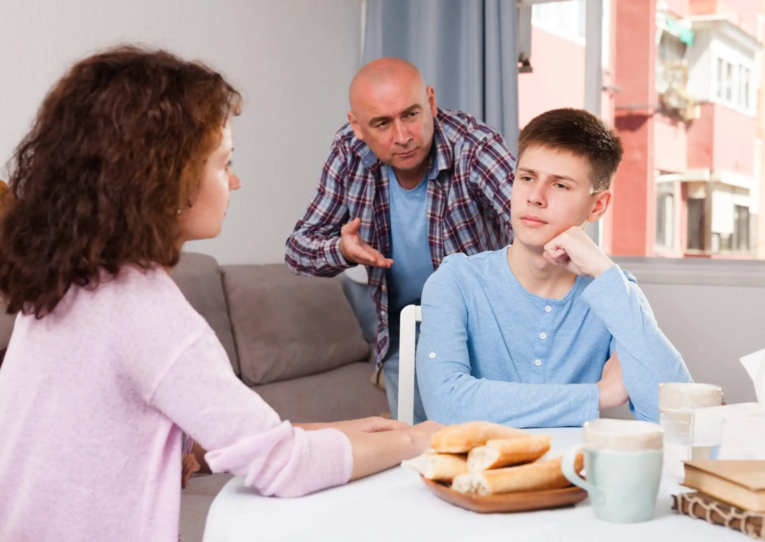 A family talking.
