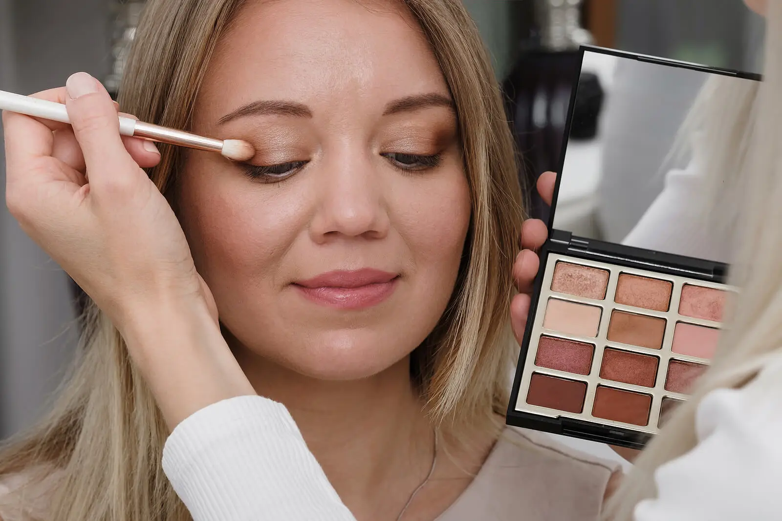 Nude makeup.