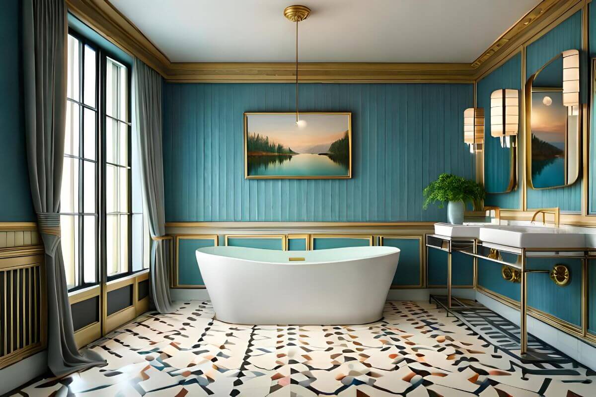 Baños modernos estilo art deco.