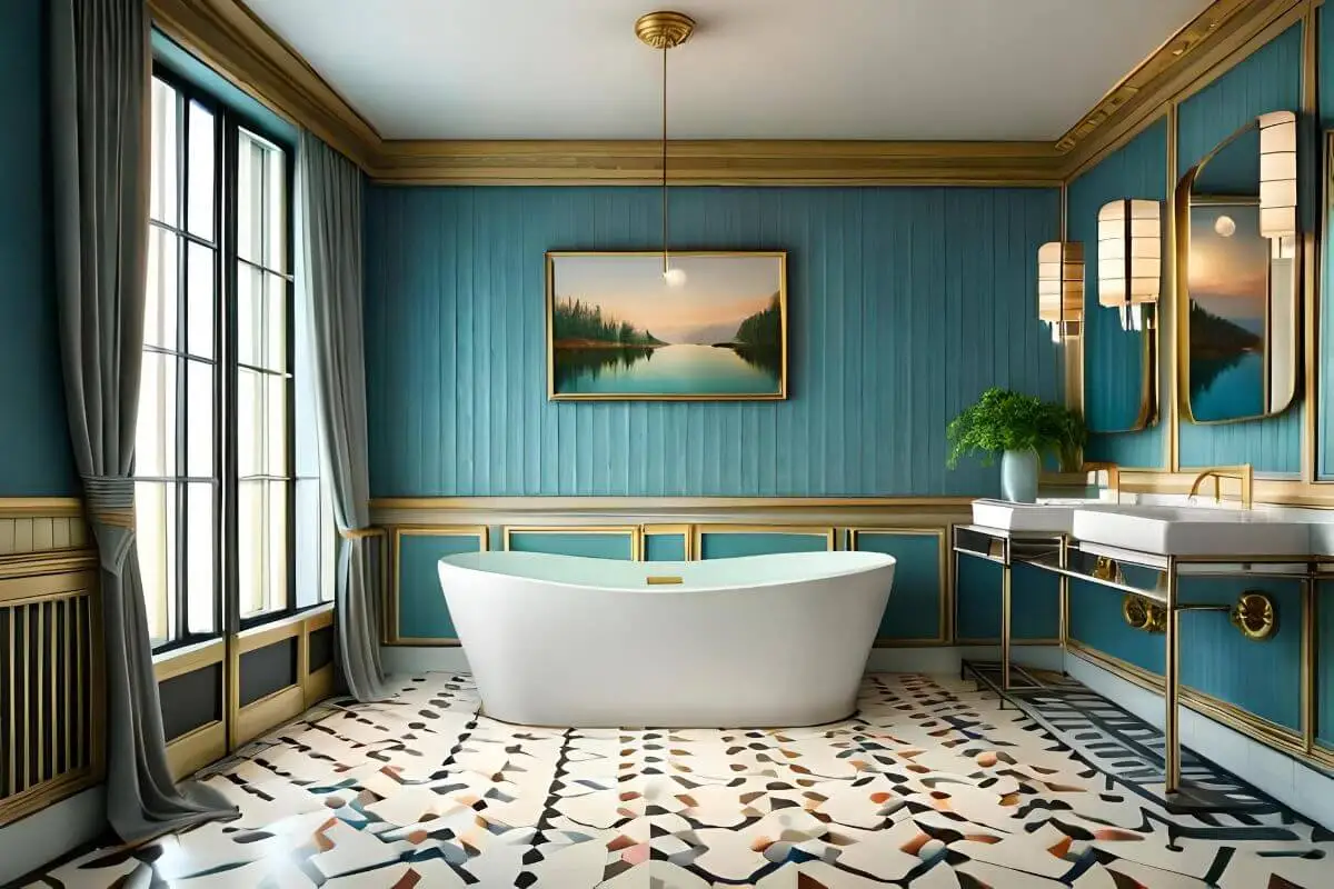 Baños modernos estilo art deco.