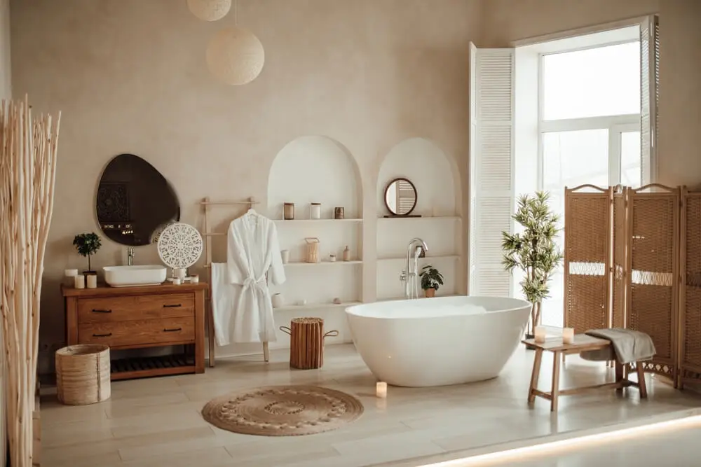 Baño boho chic.