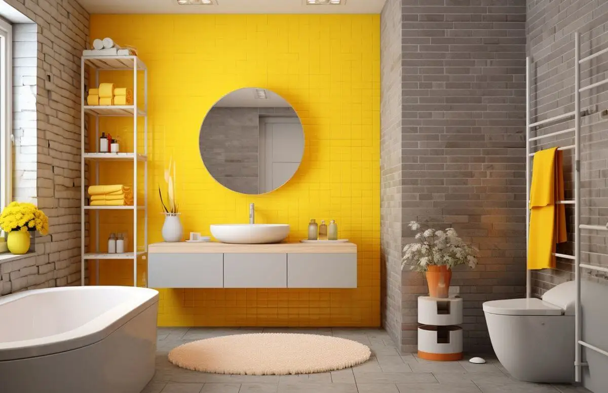 Baño estilo colorido.