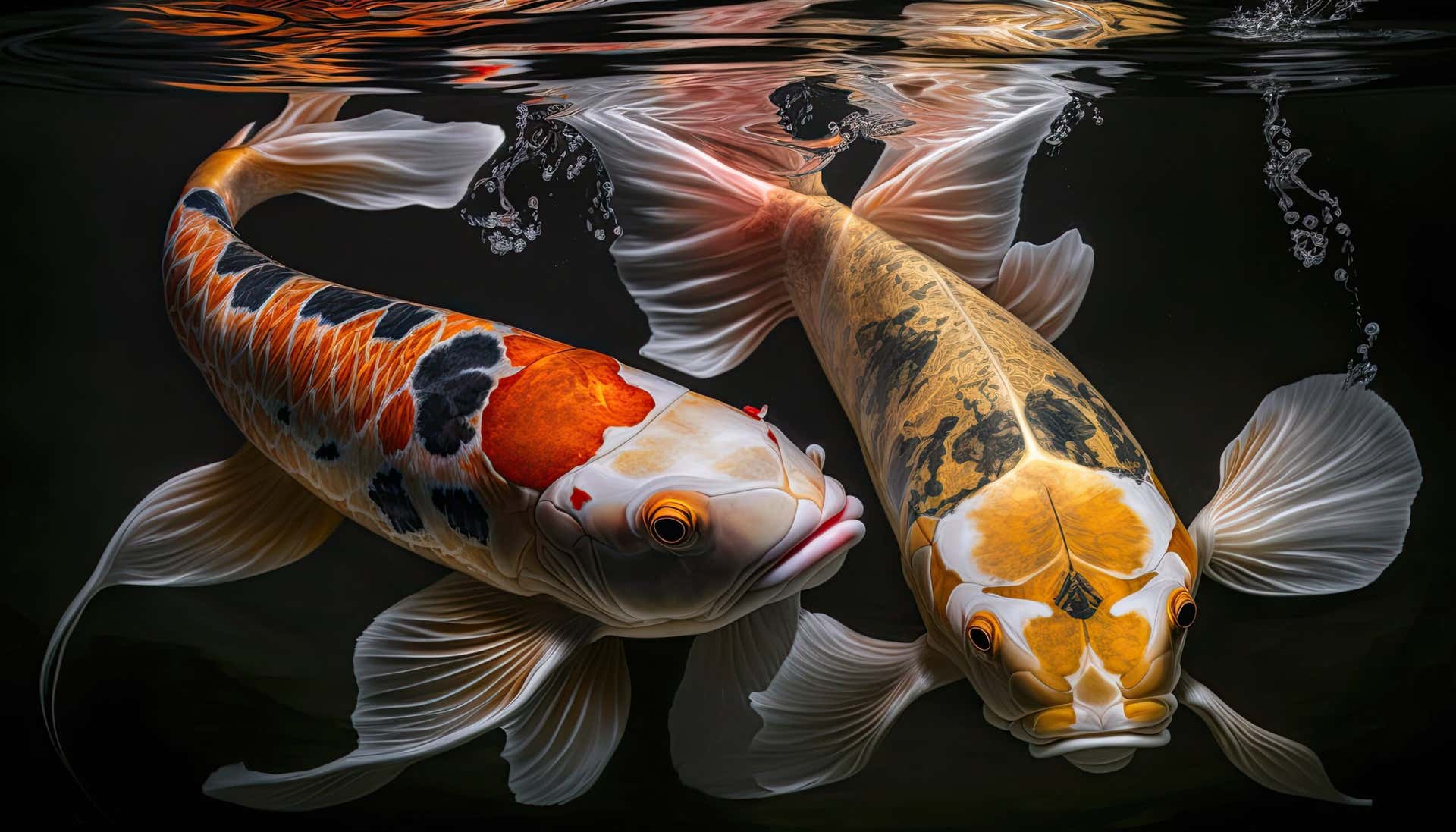 O peixe koi simboliza a prosperidade.