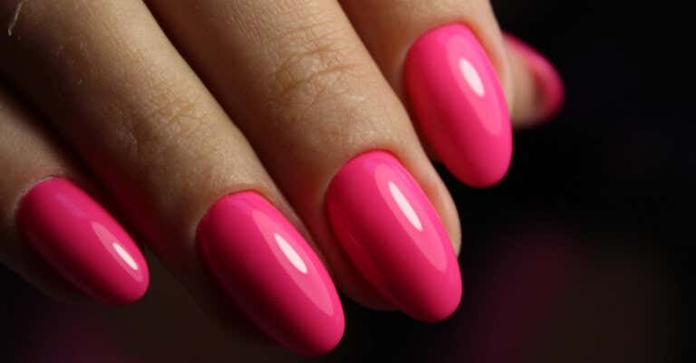 Pink nails.