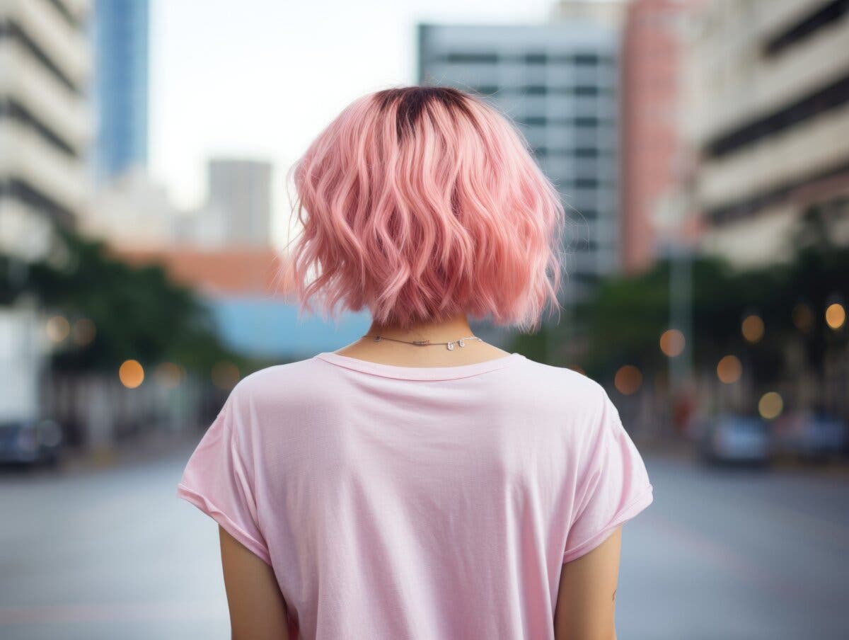 Corte bob en tono rosa para el otoño