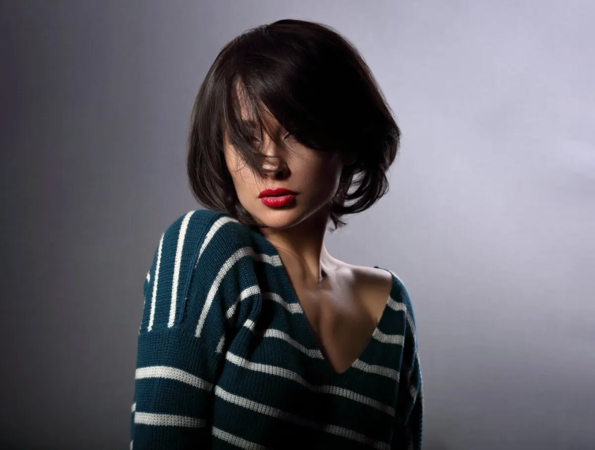 corte bob con flequillo largo