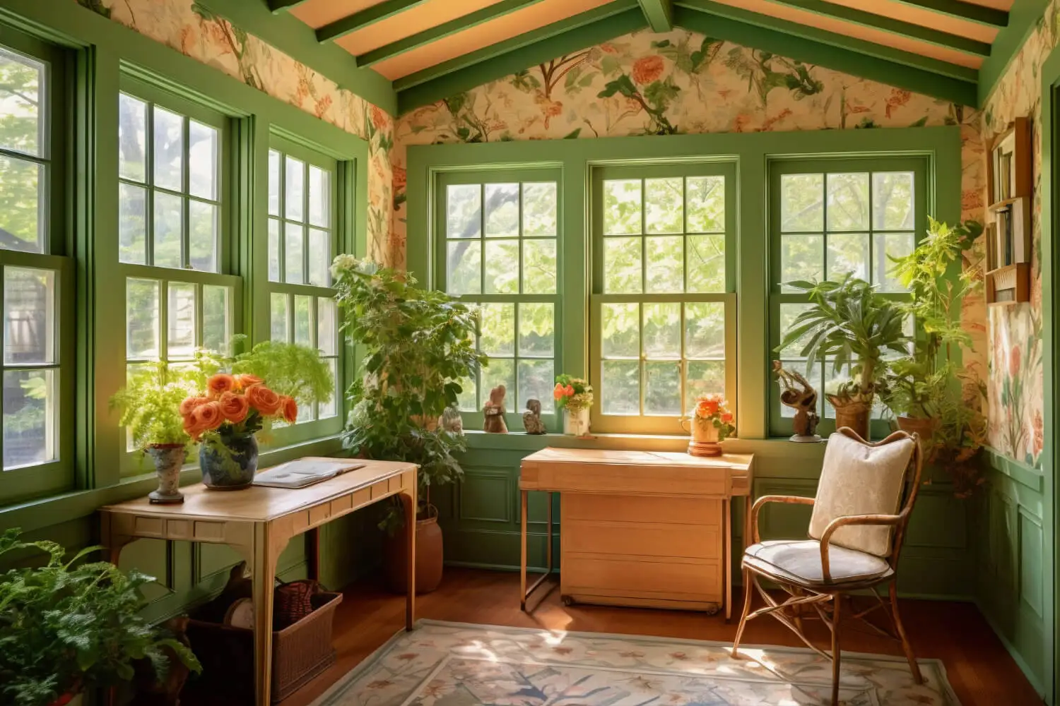 El papel tapiz es indispensable en la decoración de estilo campestre