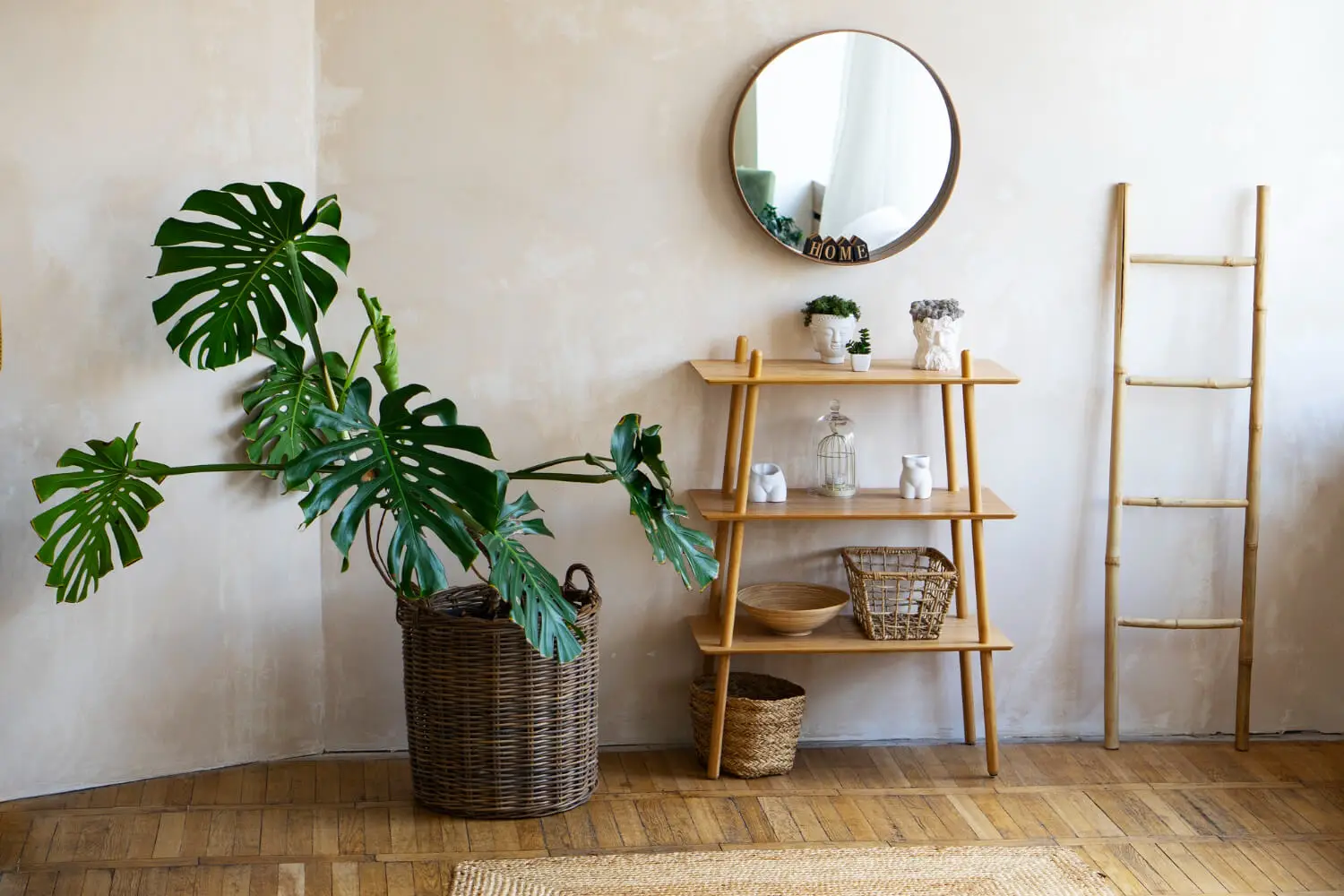 Las plantas añaden frescor a la decoración de estilo campestre.