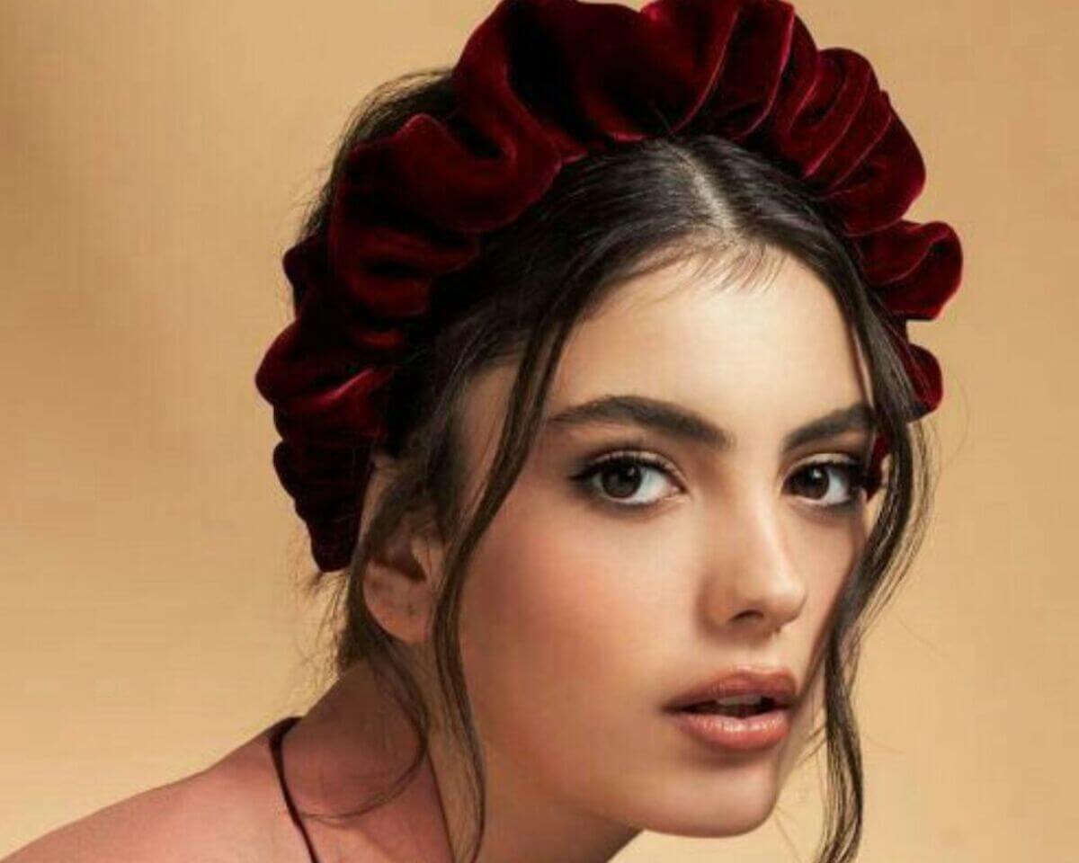 Diadema de terciopelo con colores de otoño