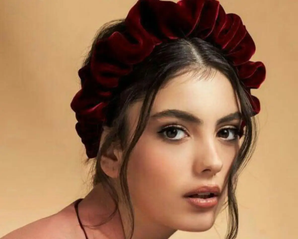 Diadema de terciopelo con colores de otoño