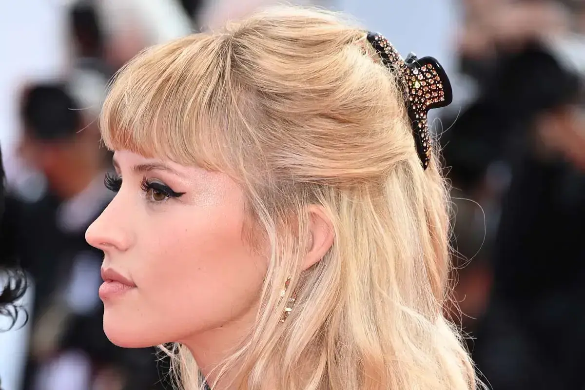 Pinza para el cabello en otoño en una famosa