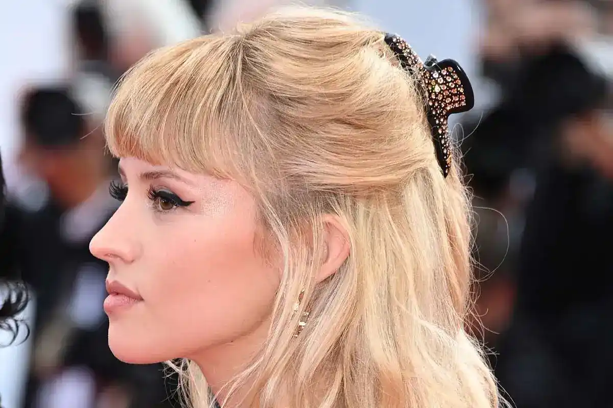 Pinza para el cabello en otoño en una famosa